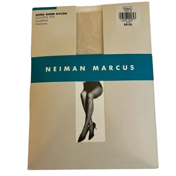 Vtg Neiman Marcus Ultra Sheer SEASHELL 1470 "B" Sandalfoot Control Pantyhose NOS - Picture 1 of 2